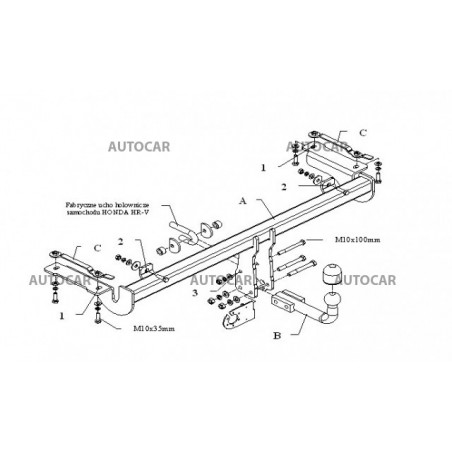 Anhängerkupplung für HR-V - 3/5-türig - automat–AHK abnehmbar - von 2002/06 Anhängerkupplung für HR-V - 3/5-türig - automat–AHK abnehmbar - von 2002/06