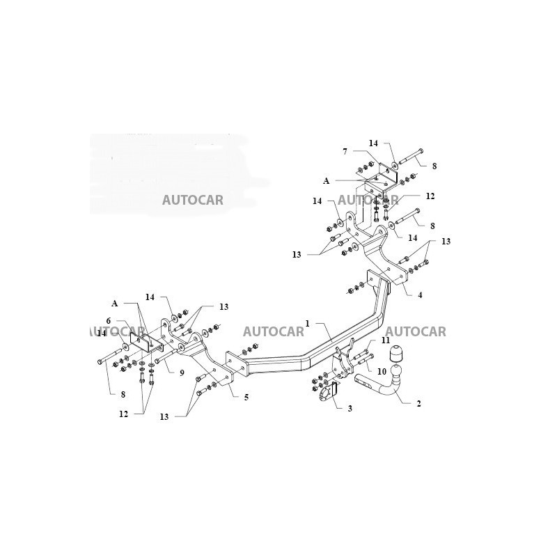 Anhängerkupplung für H-1, H 300 - VAN - automat–AHK abnehmbar - von 2008