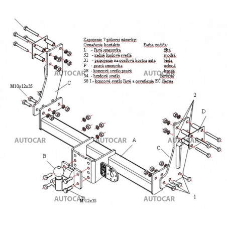 Anhängerkupplung für K 2500/2700/2900 - valník (SD, SE) - starre Anhängerkupplung - von 1998 bis 2004