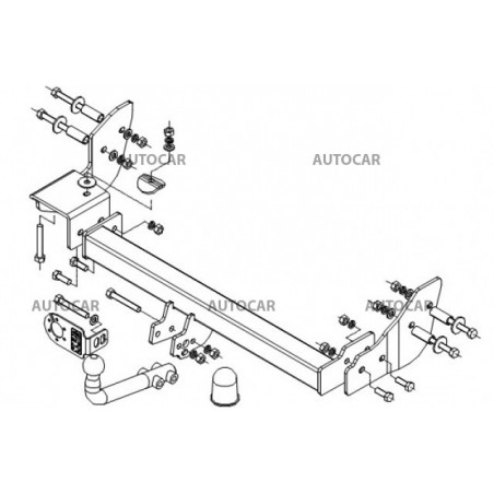 Anhängerkupplung für SPORTAGE - 5-türig, 4WD, (K 00) - automat–AHK abnehmbar - von 1994 bis 2004 Anhängerkupplung für SPORTAGE - 5-türig, 4WD, (K 00) - automat–AHK abnehmbar - von 1994 bis 2004