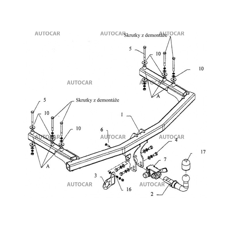 Anhängerkupplung für A 6 Allroad - Avant, Quattro, (4 BH) - automat–AHK abnehmbar - von 2000 bis 2006