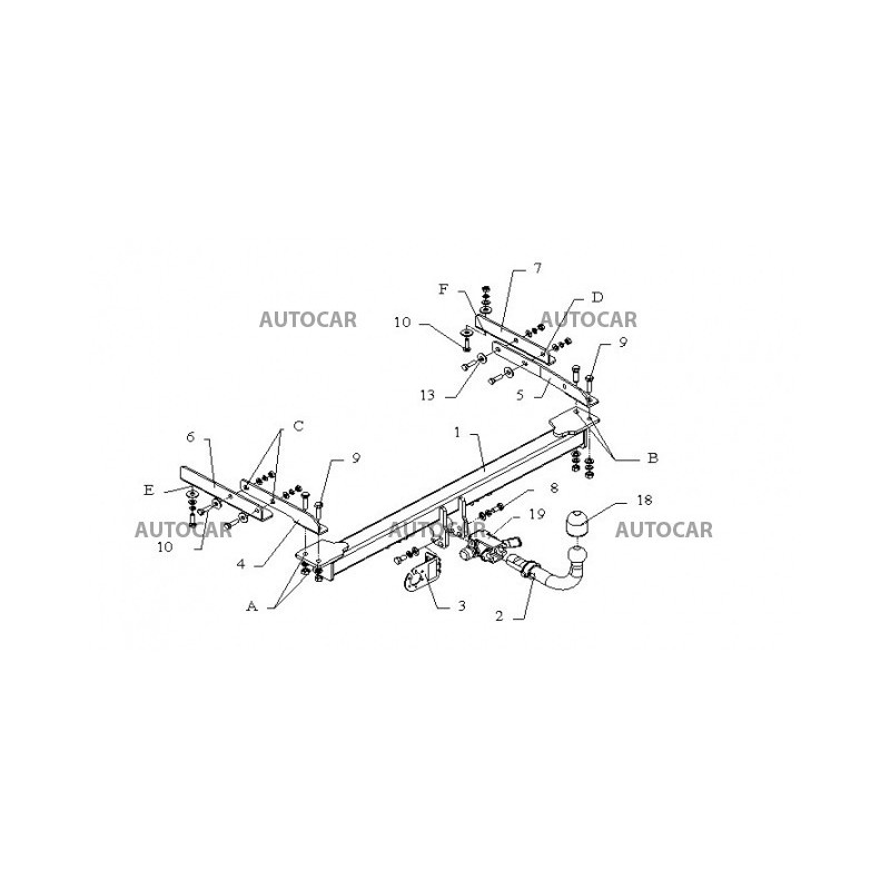 Anhängerkupplung für C - 4-türig Combi, (W 202) - manuell–AHK starr - von 1993 bis 2000