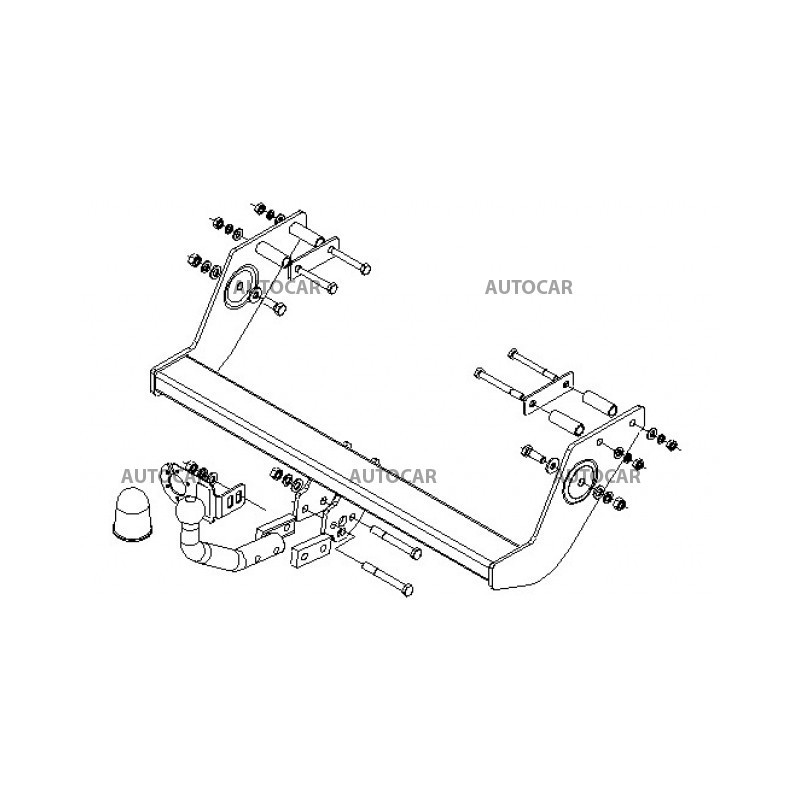 Anhängerkupplung für VANEO - 5-türig (414) - manuell–AHK starr - von 2002