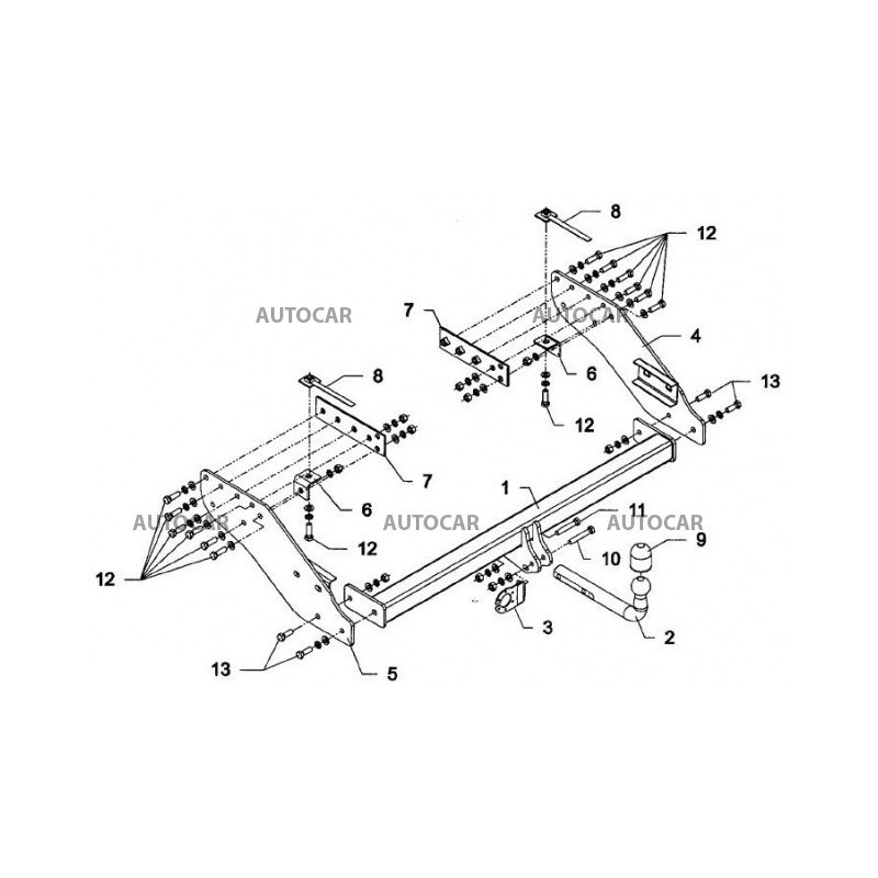 Anhängerkupplung für L 200 - pick-up - manuell–AHK starr - von 2009
