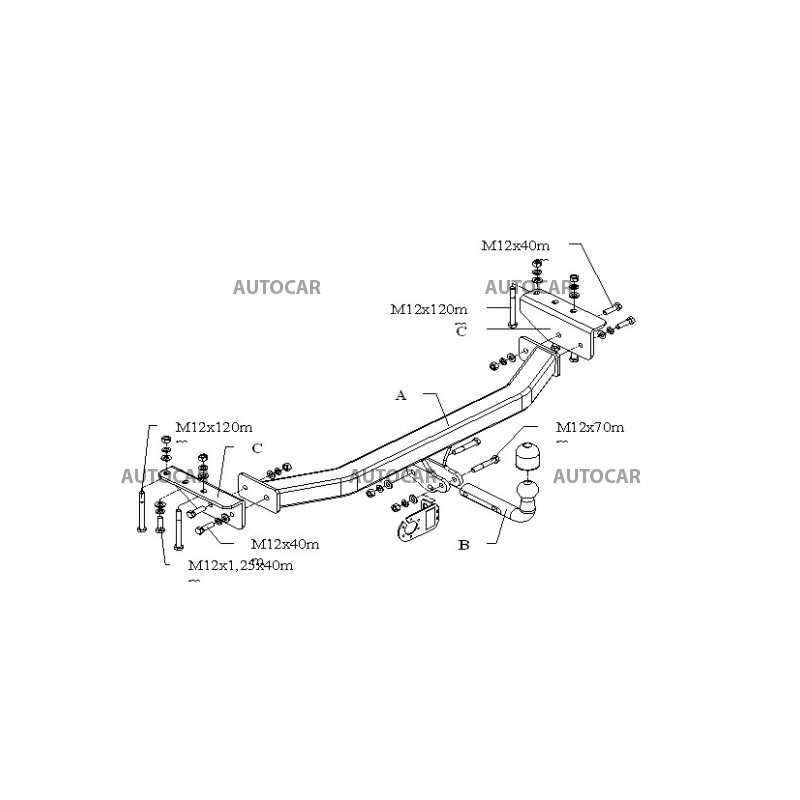 Anhängerkupplung für PAJERO - SPORT - 3/5-türig (K 90) - manuell–AHK starr - von 1998