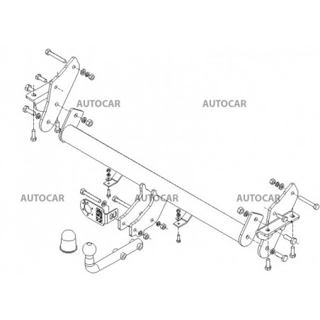 Anhängerkupplung für PAJERO - 5-türig ( V60,V70 ) - automat–AHK abnehmbar - von 2000 bis 2006/12