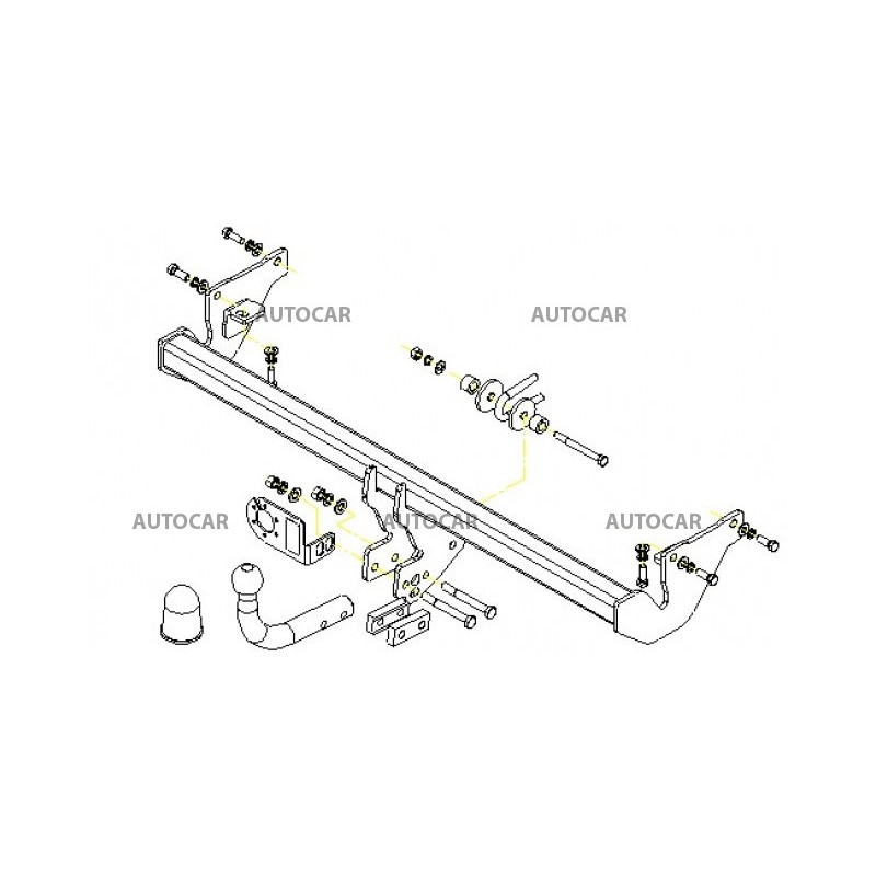 Anhängerkupplung für SPACE STAR - (D 40) - automat–AHK abnehmbar - von 1998