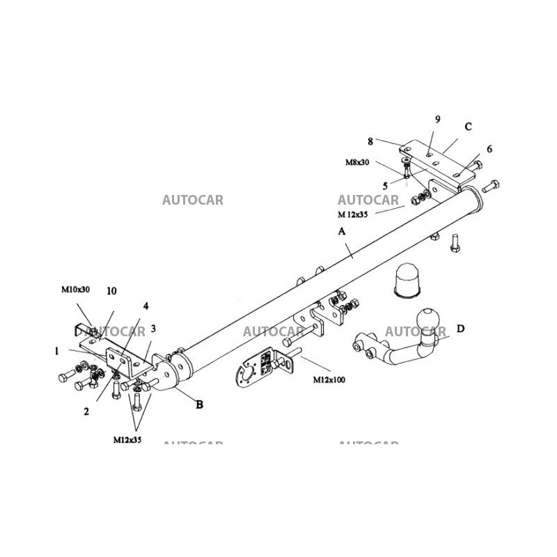 Anhängerkupplung für PRIMERA - 4/5-türig, (P 10) - manuell–AHK starr - von 1990/06 bis 1996/09