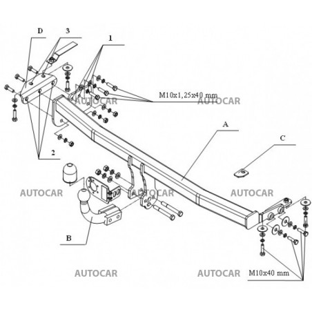 Anhängerkupplung für PRIMERA - 4/5-türig,( P 11) - automat–AHK abnehmbar - von 1996/10 bis 1999/08 Anhängerkupplung für PRIMERA - 4/5-türig,( P 11) - automat–AHK abnehmbar - von 1996/10 bis 1999/08