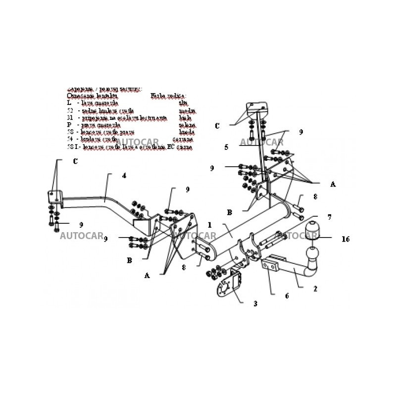 Anhängerkupplung für VANETTE CARGO - (C 23 M/C) - manuell–AHK starr - von 1995
