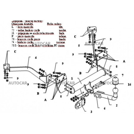 Anhängerkupplung für VANETTE CARGO - (C 23 M/C) - automat–AHK abnehmbar - von 1995 Anhängerkupplung für VANETTE CARGO - (C 23 M/C) - automat–AHK abnehmbar - von 1995