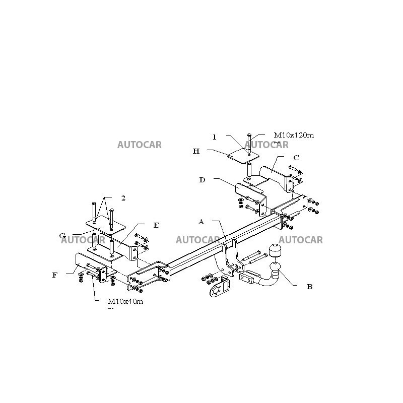 Anhängerkupplung für MERIVA - 5 dv - manuell–AHK starr - von 2003 bis 2010/05