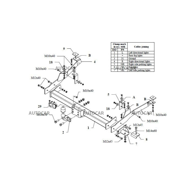 Anhängerkupplung für JUMPER - dodávka, valník,výškovo polohovat.guľa, (230, 244) - starre Anhängerkupplung - von 1999/07 bis 200