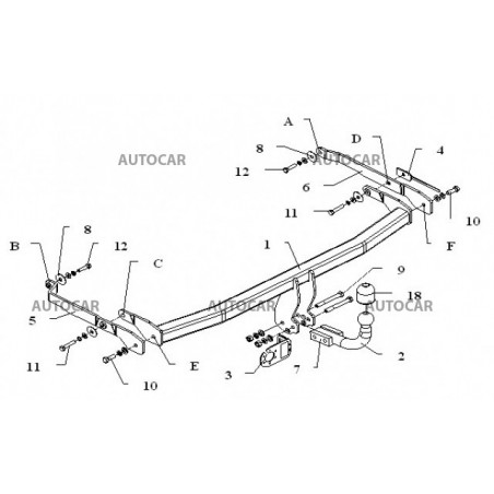 Anhängerkupplung für MEGANE - SCENIC, Van (JMO/1) - automat–AHK abnehmbar - von 2003/10 bis 2009 Anhängerkupplung für MEGANE - SCENIC, Van (JMO/1) - automat–AHK abnehmbar - von 2003/10 bis 2009
